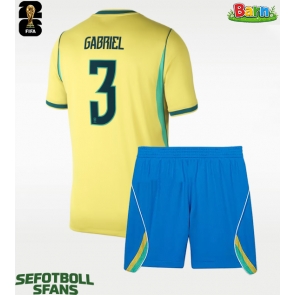 Brasilien Gabriel Magalhaes #3 Hemmaställ Barn VM 2026 Kortärmad (+ Korta byxor)
